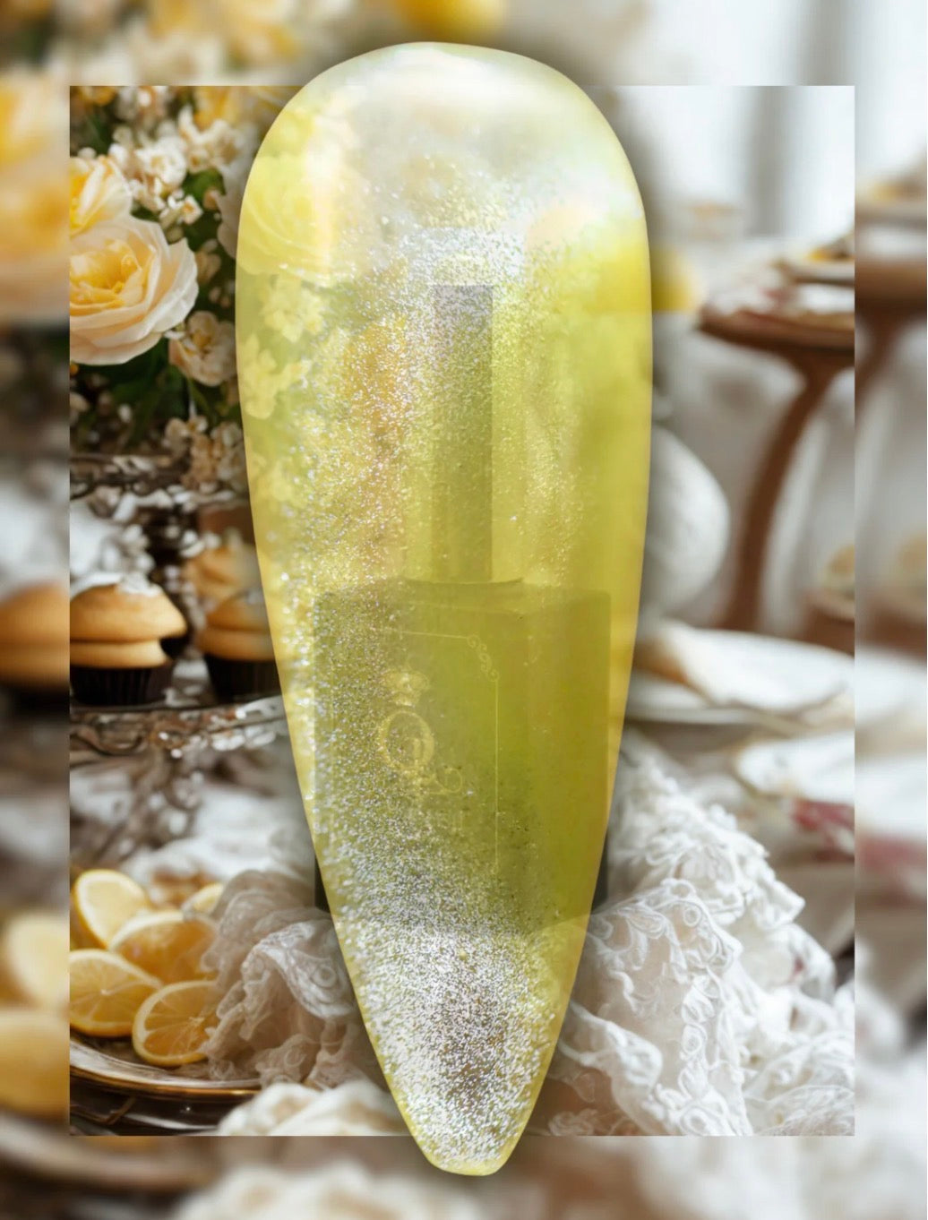 "Lady Lemon Chiffon" -
- Glass, Crystal Cat Eye Gel