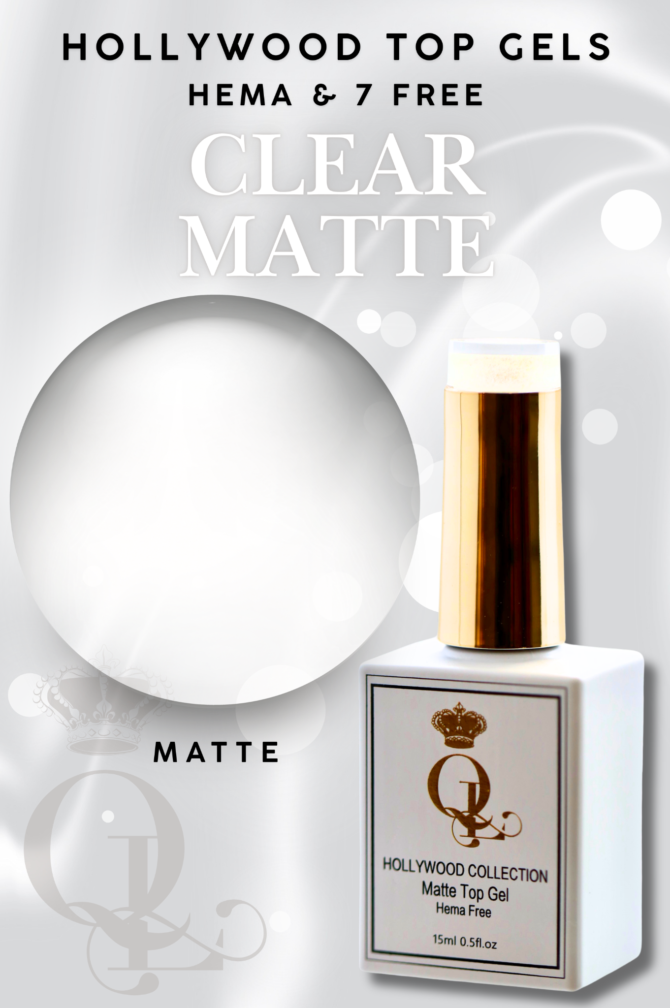 MATTE Clear -- HEMA-FREE Matte Hollywood Top Gel